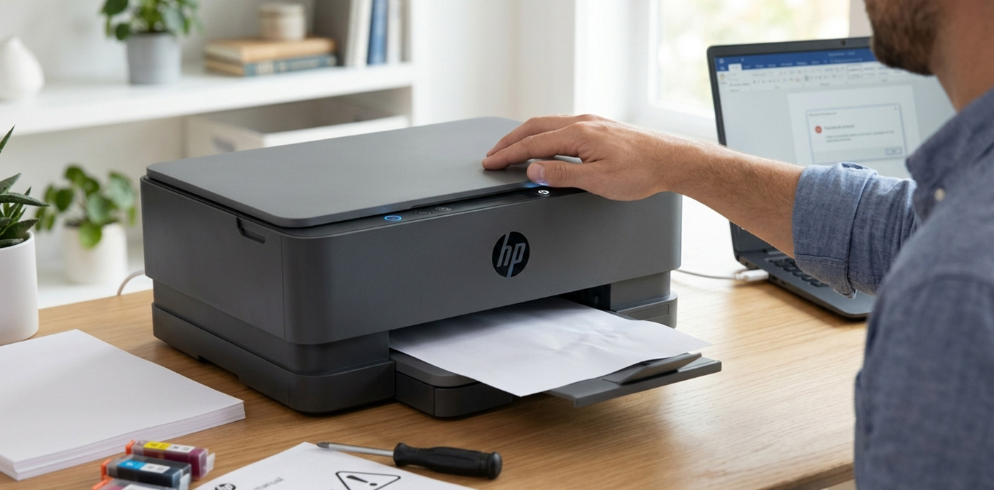 เครื่องปริ้น HP พิมพ์ไม่ออก