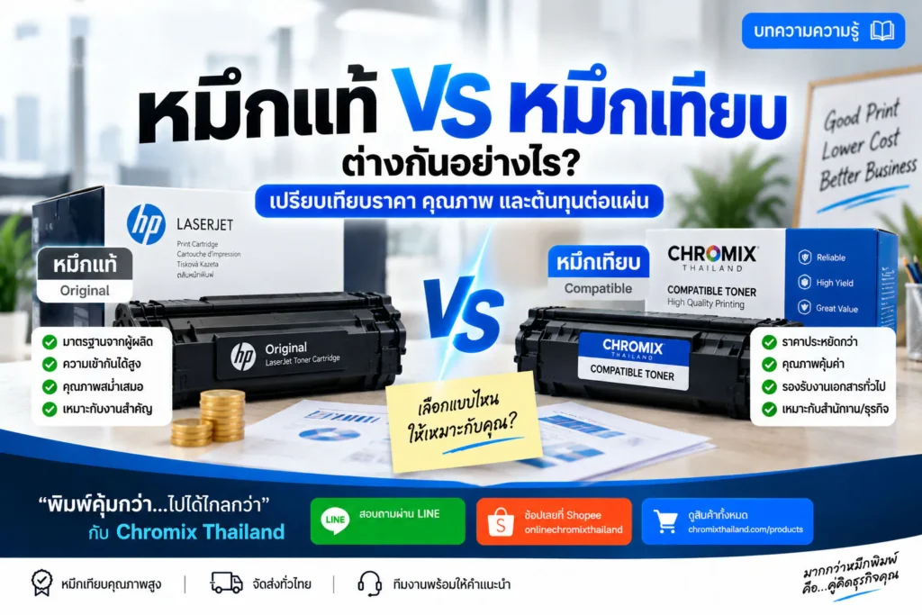 หมึกแท้ กับ หมึกเทียบ