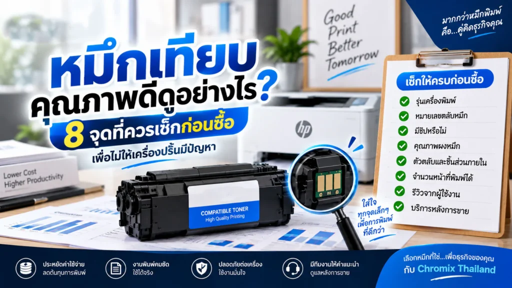 หมึกเทียบคุณภาพดี