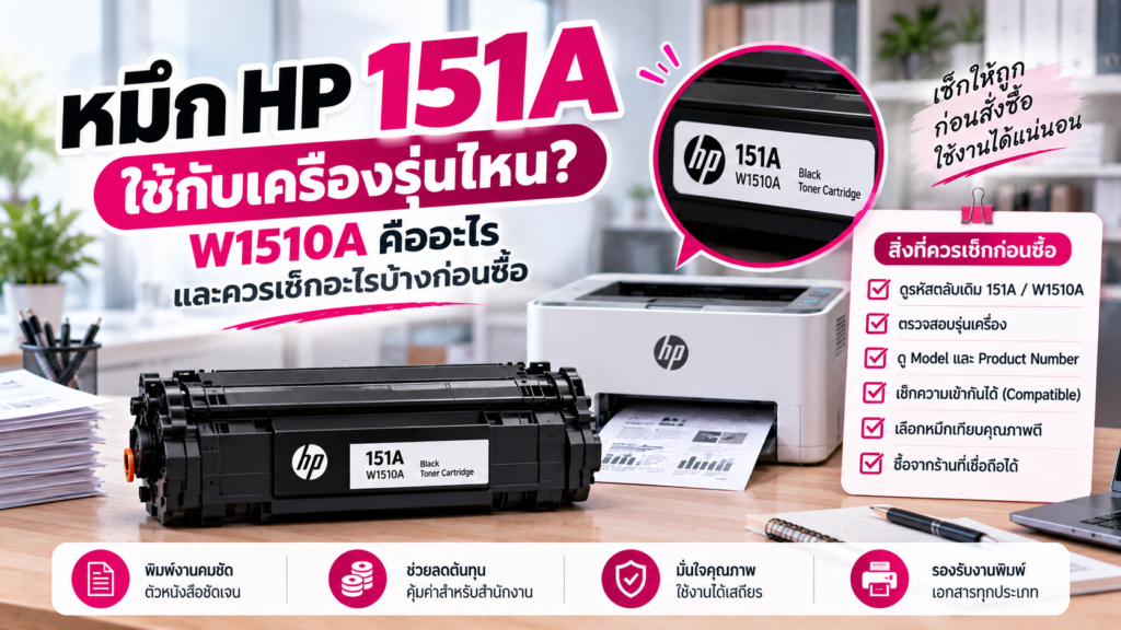 หมึก HP 151A ใช้กับเครื่องรุ่นไหน? W1510A คืออะไร และเลือกหมึกเทียบอย่างไรให้คุ้ม