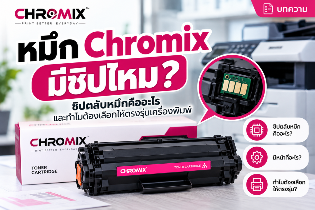หมึก Chromix มีชิปไหม? ชิปตลับหมึกคืออะไร และทำไมต้องเลือกให้ตรงรุ่นเครื่องพิมพ์