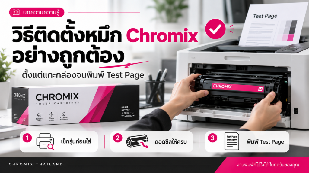 วิธีติดตั้งหมึก Chromix อย่างถูกต้อง ตั้งแต่แกะกล่องจนพิมพ์ Test Page