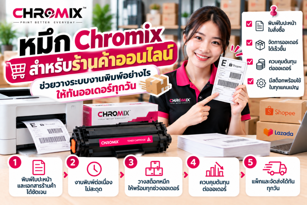 หมึก Chromix สำหรับร้านค้าออนไลน์ ช่วยวางระบบงานพิมพ์อย่างไรให้ทันออเดอร์ทุกวัน